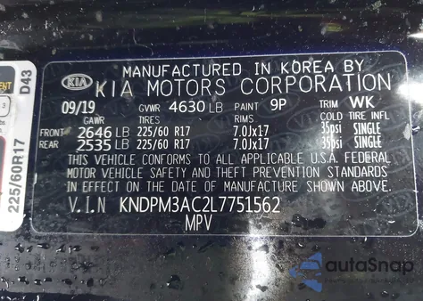 2020 Kia Sportage Lx from USA, damaged, VIN KNDPM3AC2L7751562